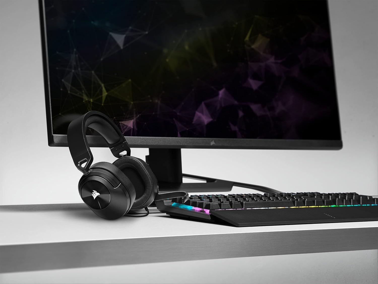 Corsair HS55 SURROUND Lightweight Multiplatform Wired Gaming Headset – Dolby 7.1 Surround Sound – iCUE Compatible – PC, Mac, PS5, PS4, Xbox, Nintendo Switch, Mobile – Carbon